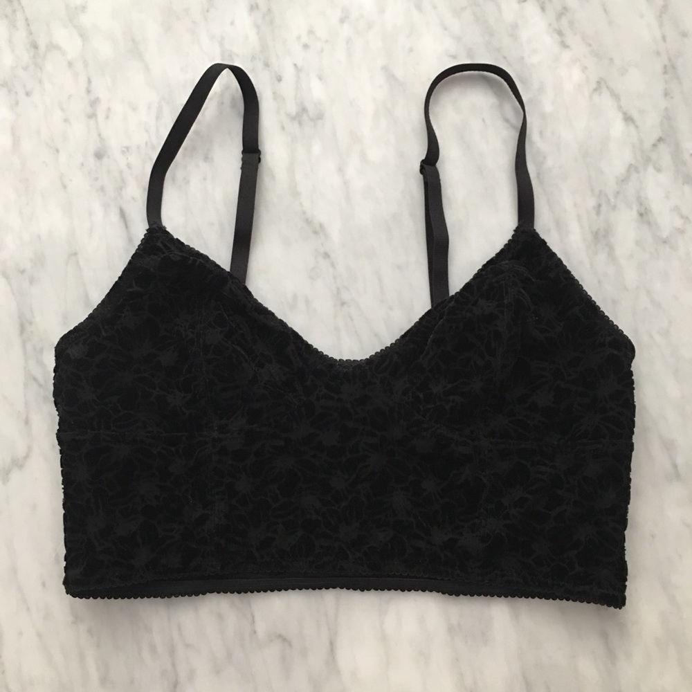 Free People velvet brocade bralette M